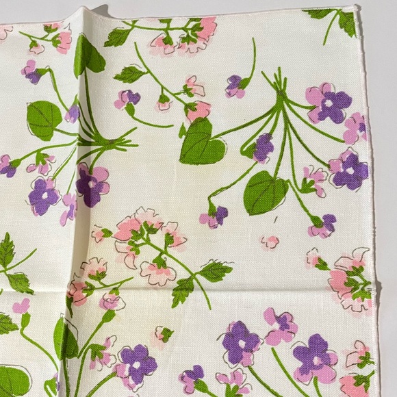 Vintage Vera Neumann Floral Napkin Cotton Linens Set Vintage MCM Flower 70s 60s - Picture 7 of 15